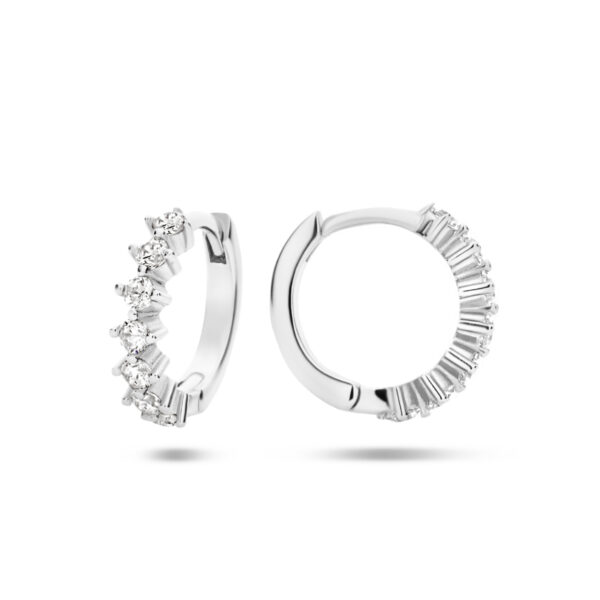 klaproorringen zirkonia zilver gerhodineerd - Afbeelding 3