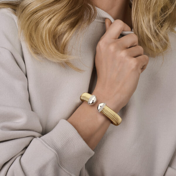klemband tubogas zirkonia 13 mm 3 micron zilver verguld (geel/rhodium) - Afbeelding 2