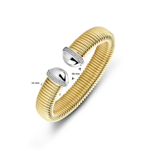 klemband tubogas zirkonia 13 mm 3 micron zilver verguld (geel/rhodium) - Afbeelding 3