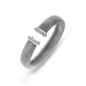 klemband zirkonia 13 mm zilver gerhodineerd