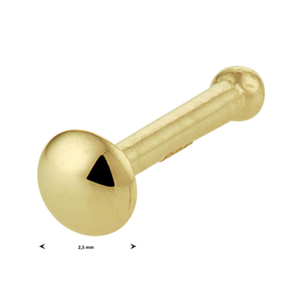 kogel neusknopje half-bol 14K geelgoud - Afbeelding 2