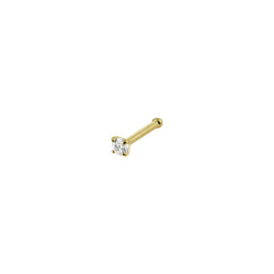 kogel neusknopje zirkonia 14K geelgoud