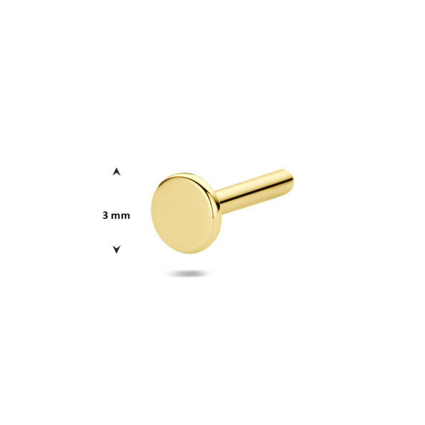 losse stift voor flat back piercings 14K geelgoud - Afbeelding 2
