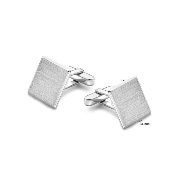 manchetknopen poli/mat 16 mm zilver gerhodineerd - Afbeelding 3