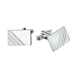 manchetknopen poli/mat gediamanteerd zilver gerhodineerd