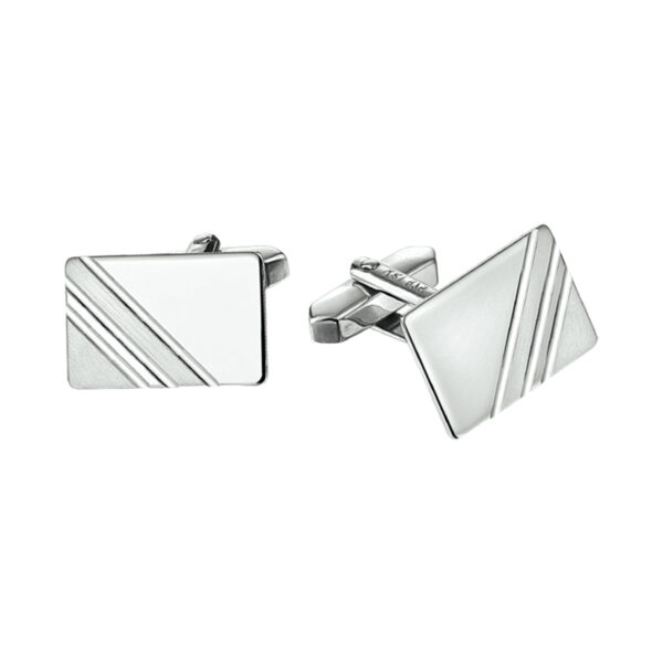 manchetknopen poli/mat gediamanteerd zilver gerhodineerd