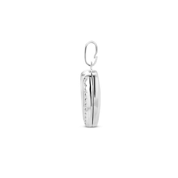 medaillon hart bolletjes zilver wit - Afbeelding 3