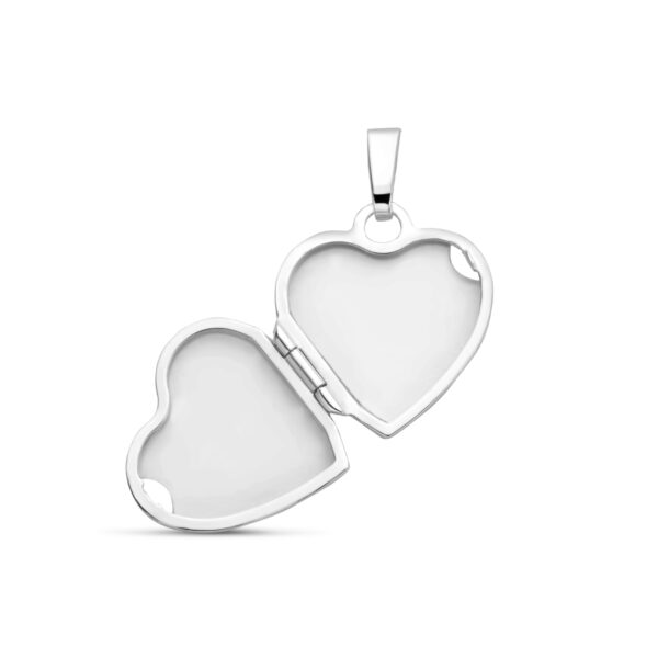 medaillon hart bolletjes zilver wit - Afbeelding 4