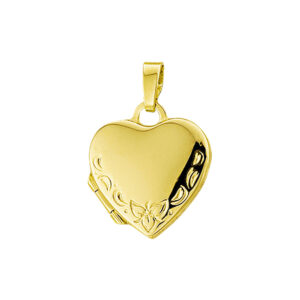 medaillon hart gravure 14K geelgoud