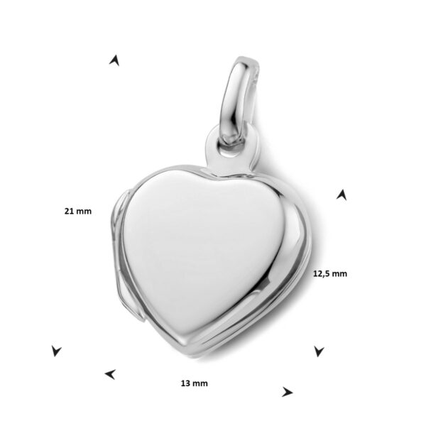 medaillon hart zilver gerhodineerd - Afbeelding 2