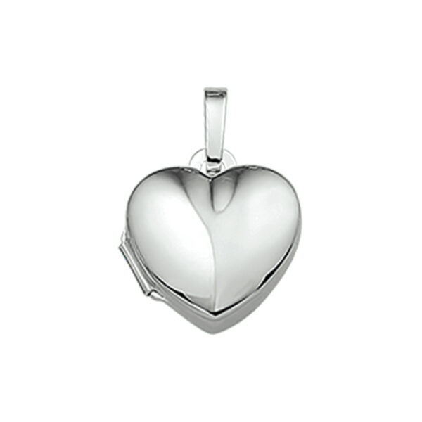 medaillon hart zilver wit