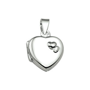 medaillon hart zilver wit