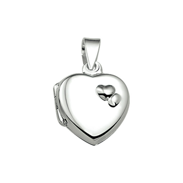 medaillon hart zilver wit