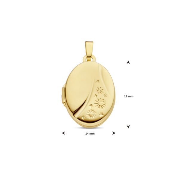 medaillon ovaal 26 mm 14K geelgoud - Afbeelding 4