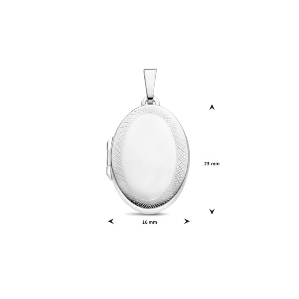 medaillon ovaal 33 mm zilver gerhodineerd - Afbeelding 4