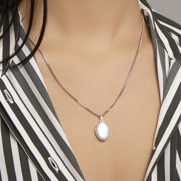 medaillon zilver gerhodineerd - Afbeelding 2