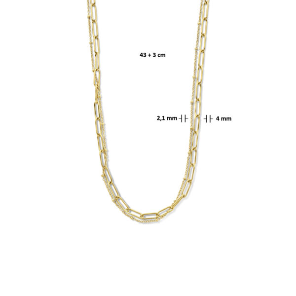 multi-collier anker en paperclip ronde buis 4,0 mm 43 + 3 cm ion plating edelstaal - Afbeelding 4