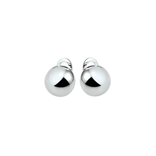 oorclips halfbol zilver wit