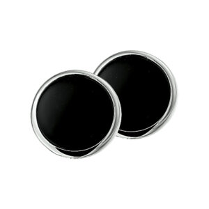 oorclips onyx zilver wit