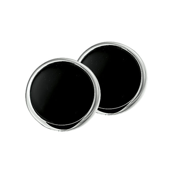 oorclips onyx zilver wit