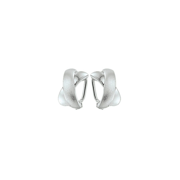 oorclips poli/mat zilver wit