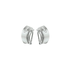 oorclips zirkonia poli/mat zilver wit