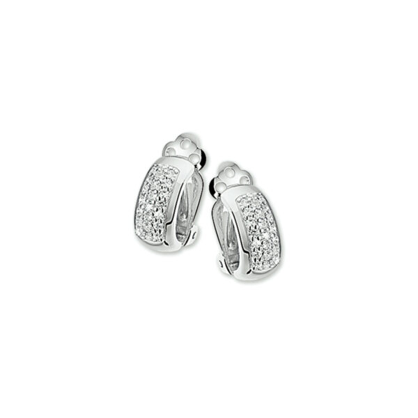 oorclips zirkonia zilver gerhodineerd