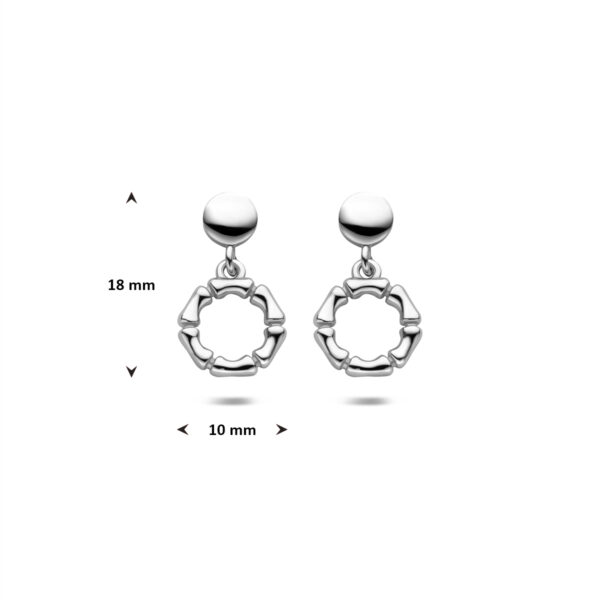 oorhangers 18 mm zilver gerhodineerd - Afbeelding 4