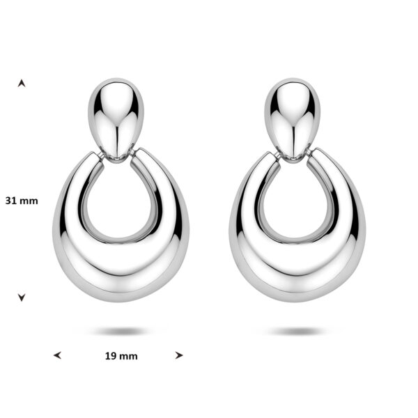 oorhangers 31 mm zilver gerhodineerd - Afbeelding 4
