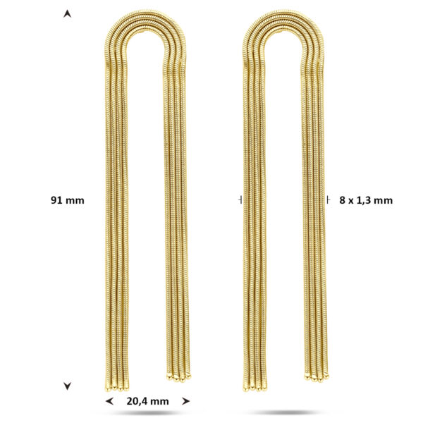 oorhangers 91 mm 1 micron zilver verguld (geel) - Afbeelding 4