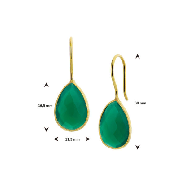 oorhangers agaat franse haak 1 micron zilver verguld (geel) - Afbeelding 3