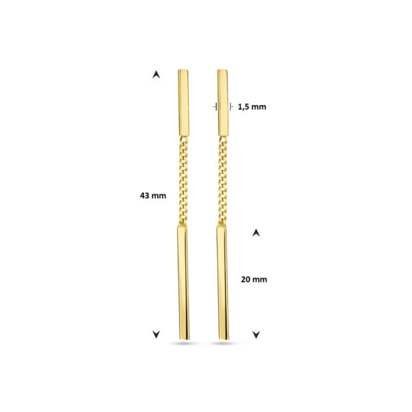 oorhangers balkjes 14K geelgoud - Afbeelding 4