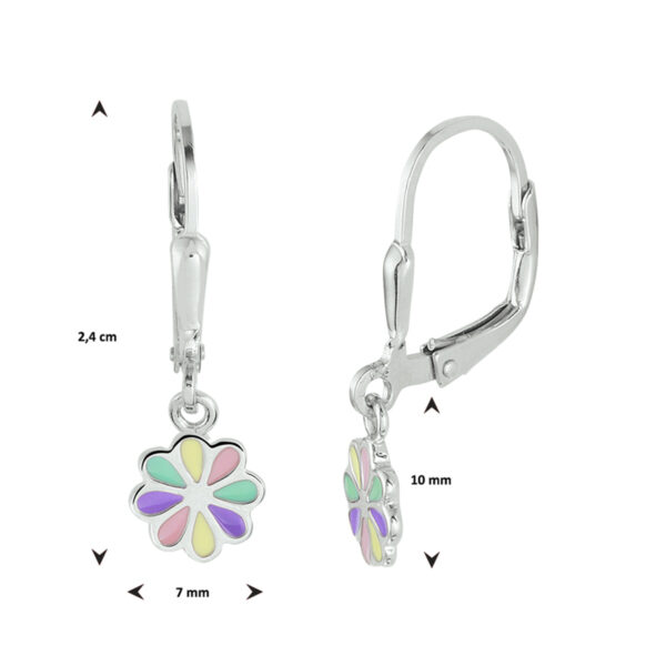 oorhangers bloem brisur haak zilver gerhodineerd - Afbeelding 3