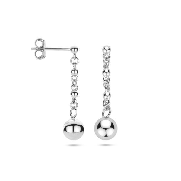 oorhangers bolletjes 25 mm zilver gerhodineerd - Afbeelding 3