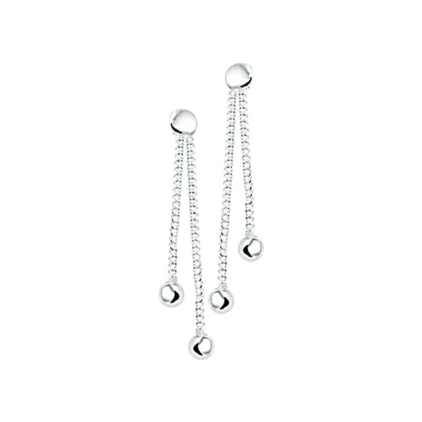 oorhangers bolletjes zilver gerhodineerd