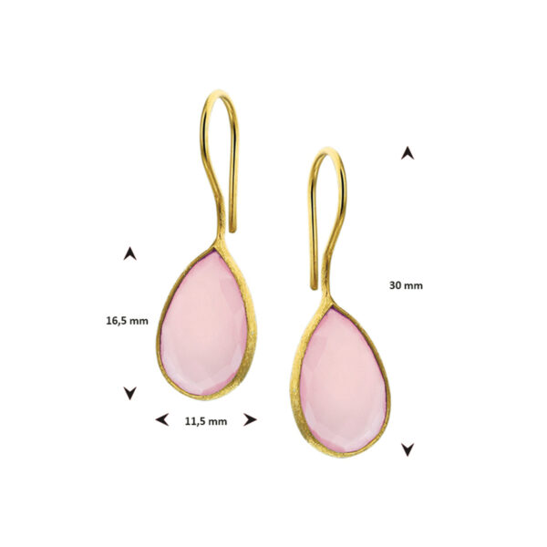 oorhangers chalcedoon franse haak 1 micron zilver verguld (geel) - Afbeelding 3