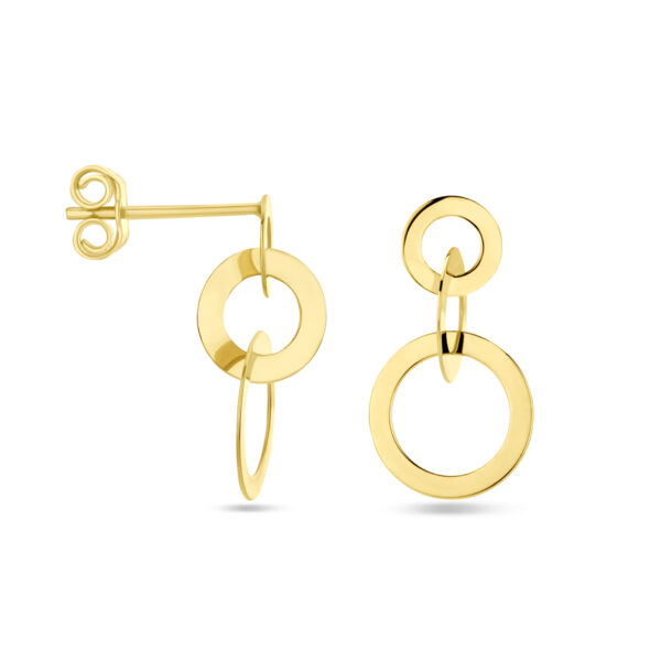 oorhangers cirkels 14K geelgoud - Afbeelding 3