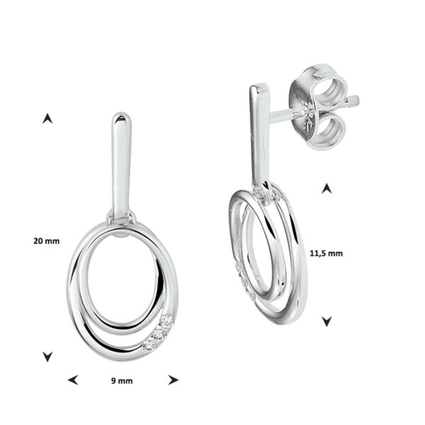 oorhangers diamant 0.04ct (2x0.02ct) h si 14K witgoud - Afbeelding 4