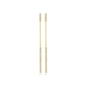 oorhangers diamant 0.22ct (2x 0.11ct) h si 45 mm 14K geelgoud