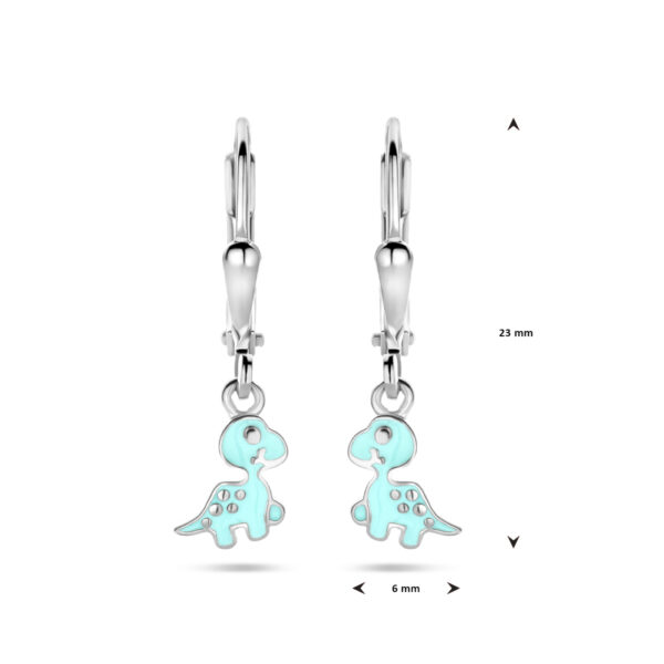 oorhangers dino brisur haak 23 mm zilver gerhodineerd - Afbeelding 4