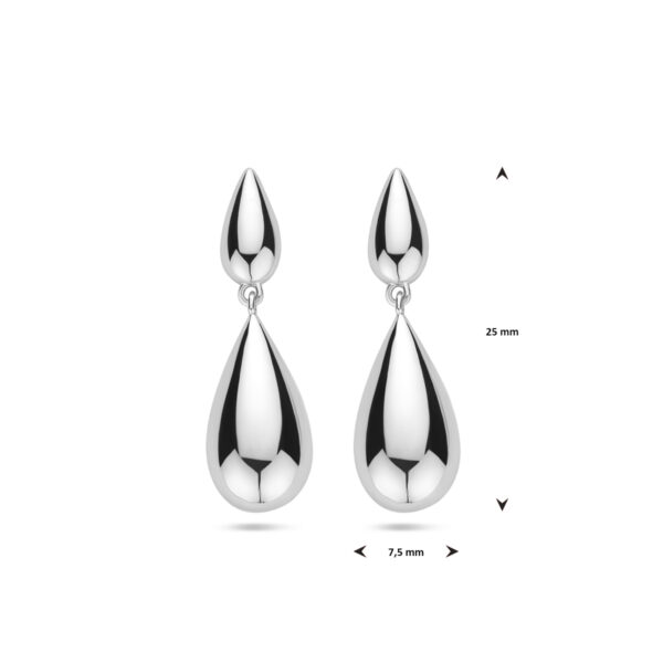 oorhangers druppel 25 mm zilver gerhodineerd - Afbeelding 4