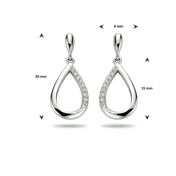 oorhangers druppel zirkonia zilver gerhodineerd - Afbeelding 4