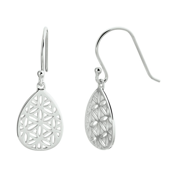 oorhangers filigrain franse haak zilver gerhodineerd