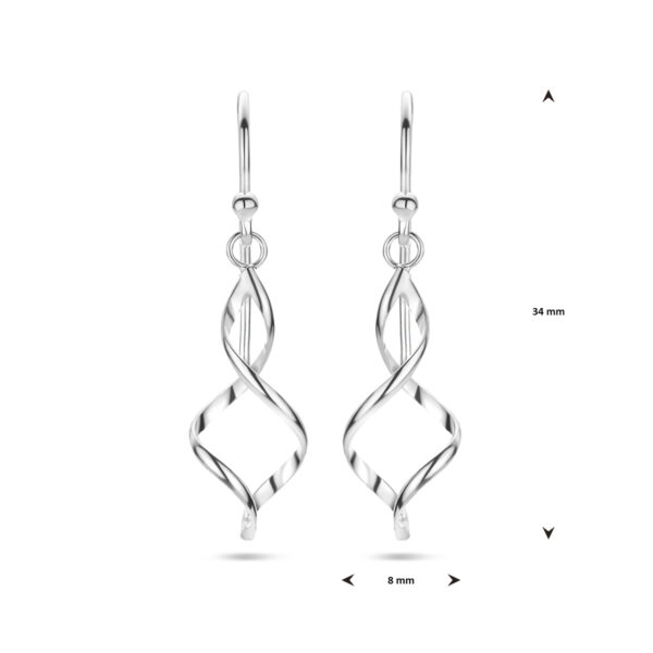 oorhangers franse haak 34 mm zilver gerhodineerd - Afbeelding 4
