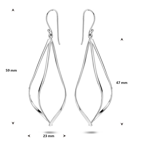 oorhangers franse haak 59 mm zilver gerhodineerd - Afbeelding 4