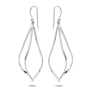 oorhangers franse haak 59 mm zilver gerhodineerd