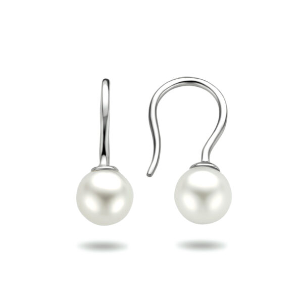 oorhangers franse haak parel zilver gerhodineerd - Afbeelding 3