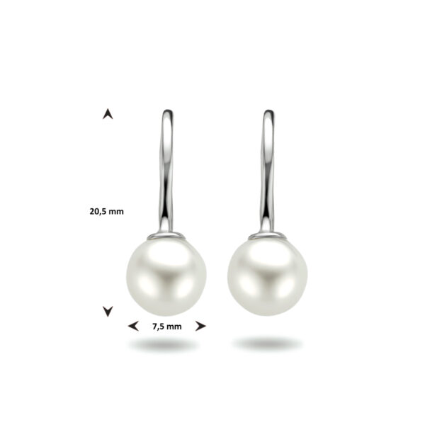oorhangers franse haak parel zilver gerhodineerd - Afbeelding 5