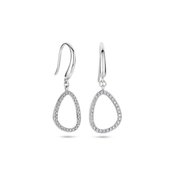 oorhangers franse haak zirkonia zilver gerhodineerd - Afbeelding 3