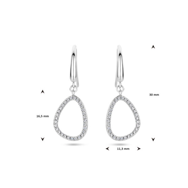 oorhangers franse haak zirkonia zilver gerhodineerd - Afbeelding 4